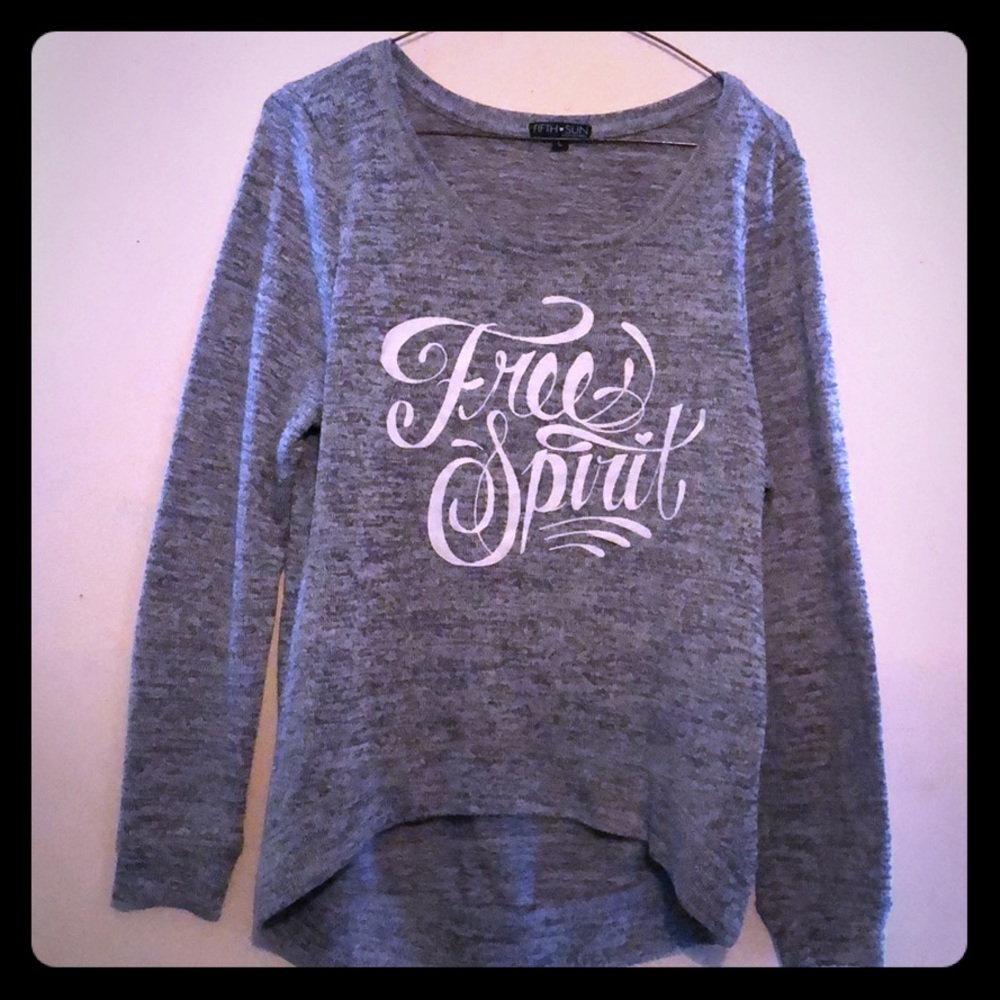 Fifth Sun Gray Sweater Large Free Spirit